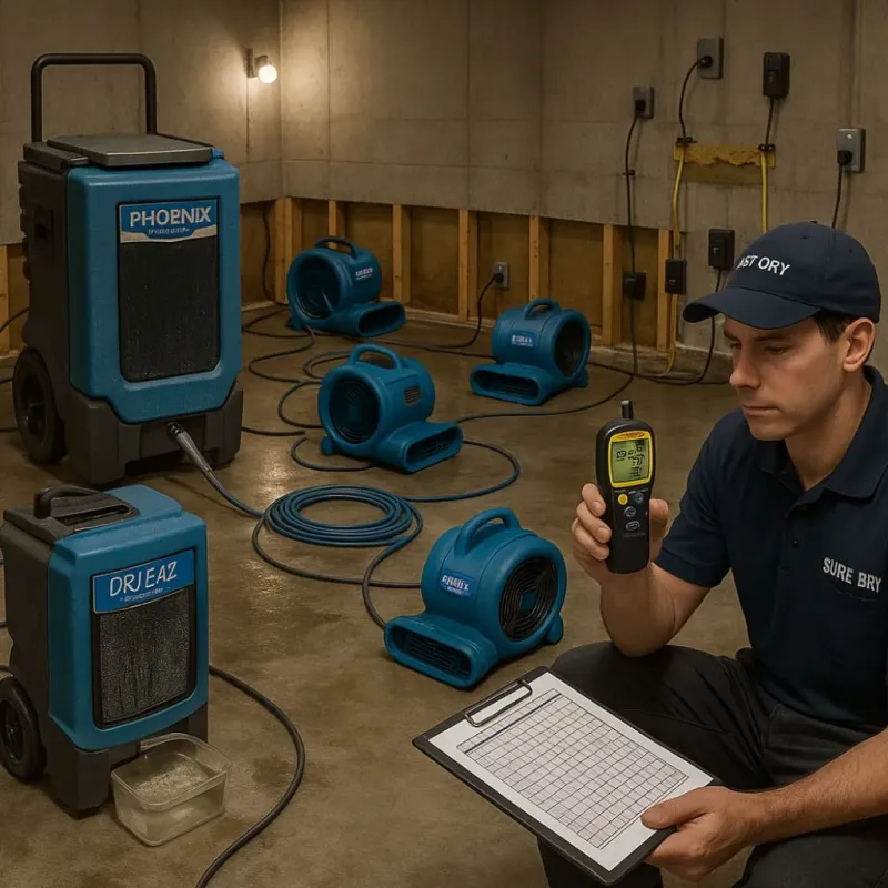 Structural Drying and Dehumidification process in Ruidoso, NM